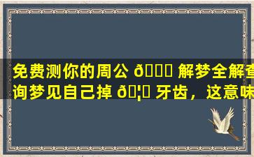 免费测你的周公 🐞 解梦全解查询梦见自己掉 🦉 牙齿，这意味着什么